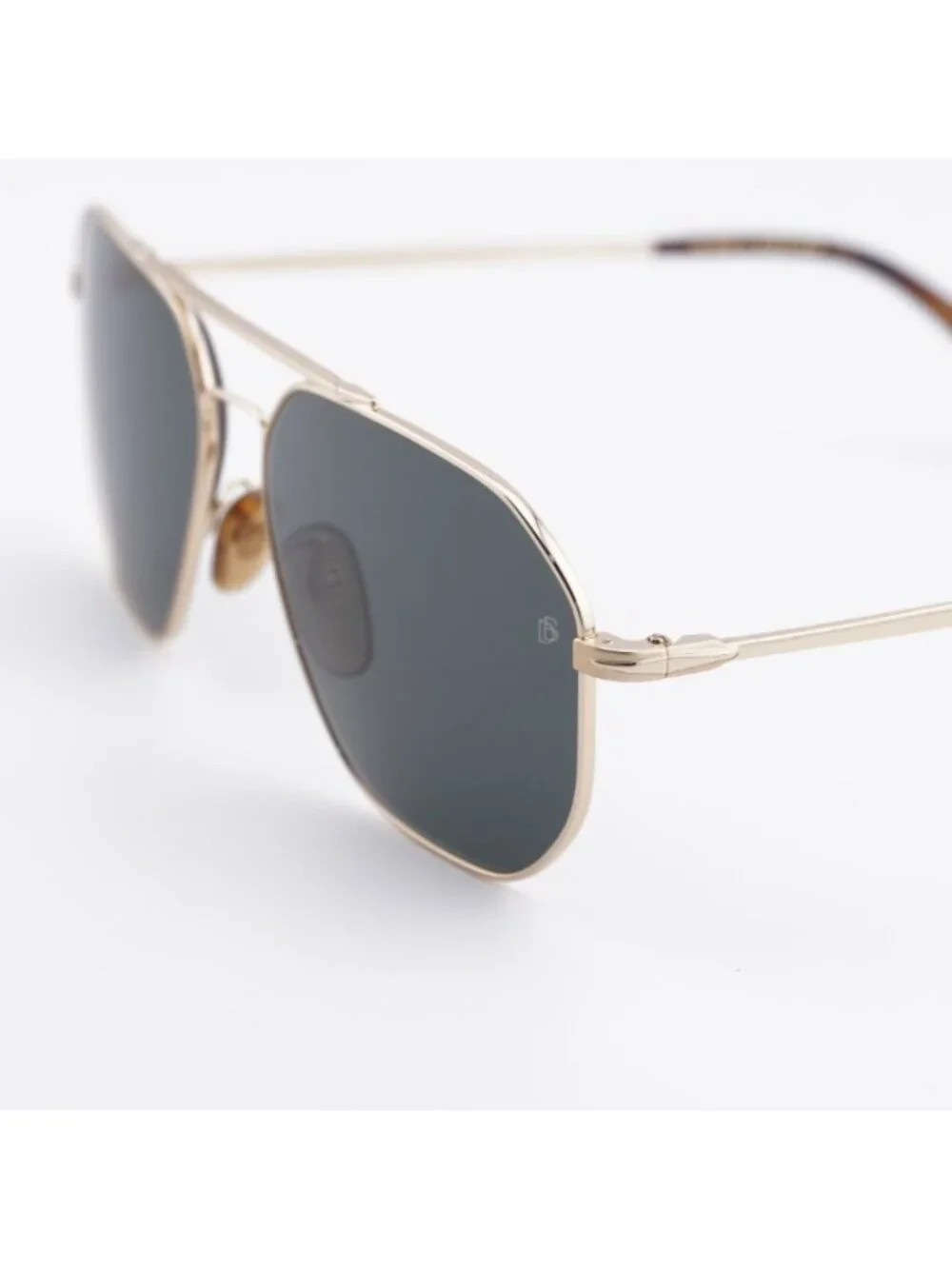 David Beckham DB 1041/S 006J QT Sunglasses Havana Aviator Frame, Green Lenses